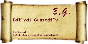 Bárdi Gusztáv névjegykártya